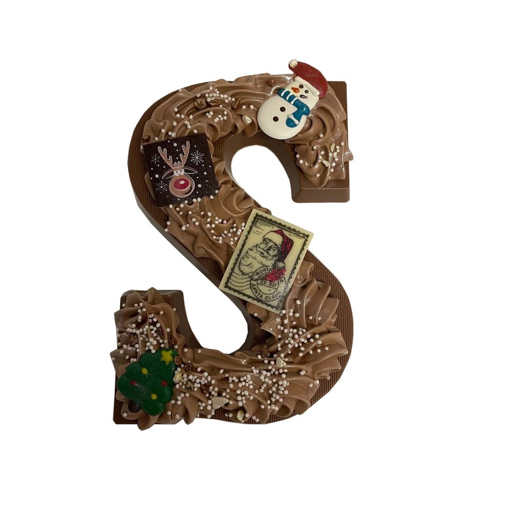 luxe chocoladeletter kerst