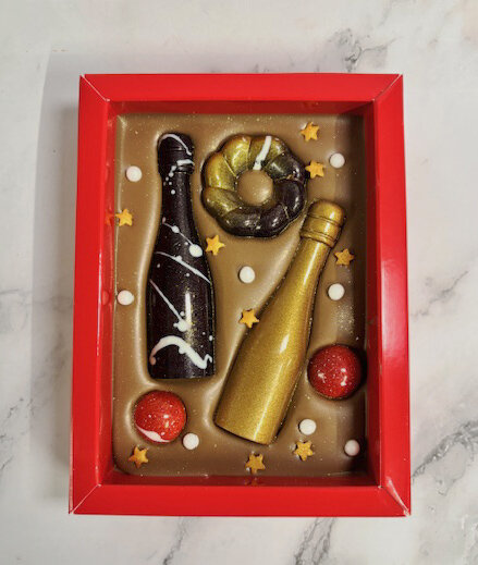 geschenk chocolade champagne 