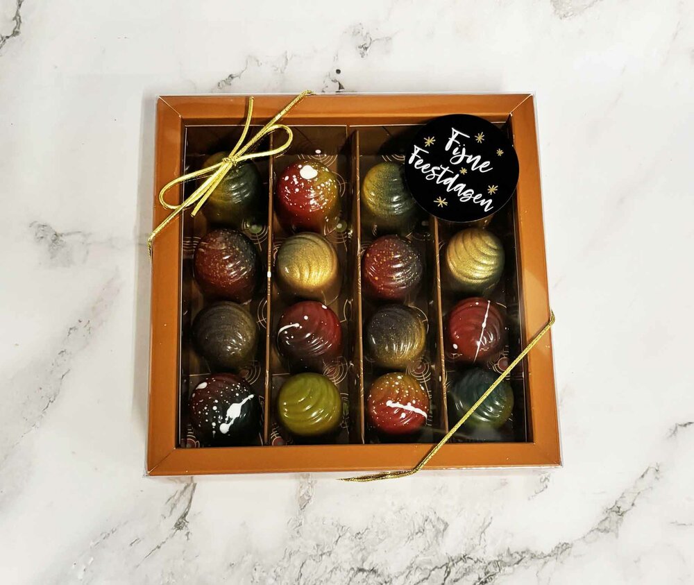 Gekleurde Kerst bonbons doos