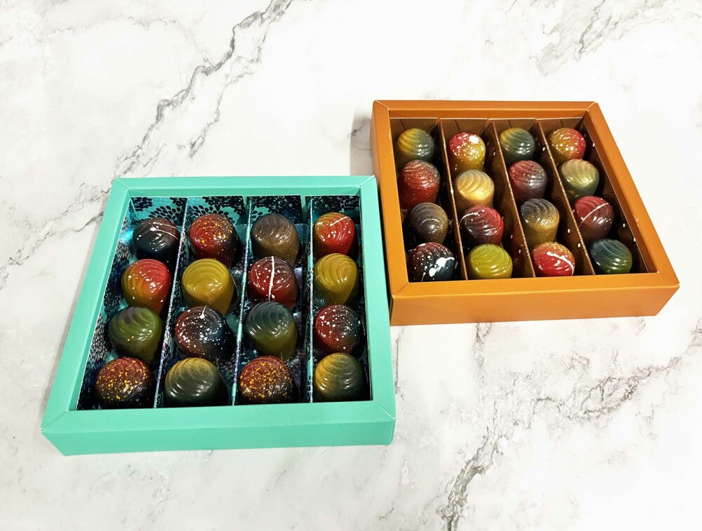 Gekleurde Kerst bonbons doos