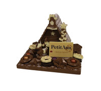 chocolade kersthuis met logo