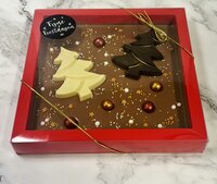 Kerstgift chocolade plateau denneboom