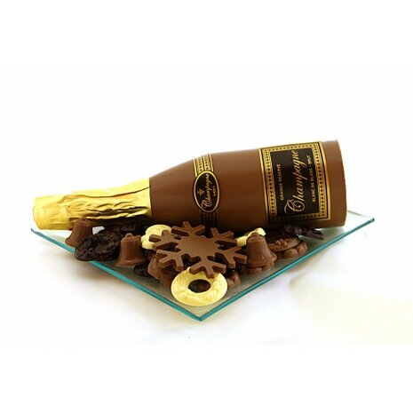 Chocolade kerst champagne schaal