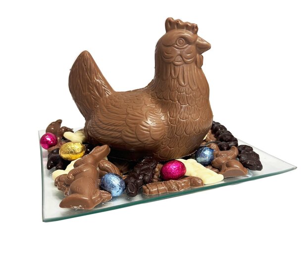 chocolade kip met paaseitjes