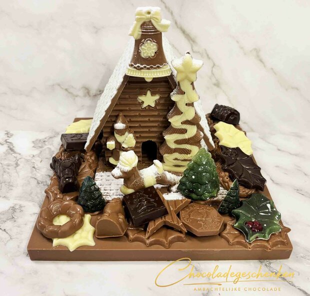 Chocolade kersthuis groot