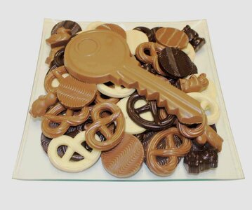 Chocolade sleutel geschenkschaal