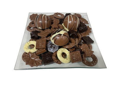 Chocolade kerst schaal de luxe kerstbal